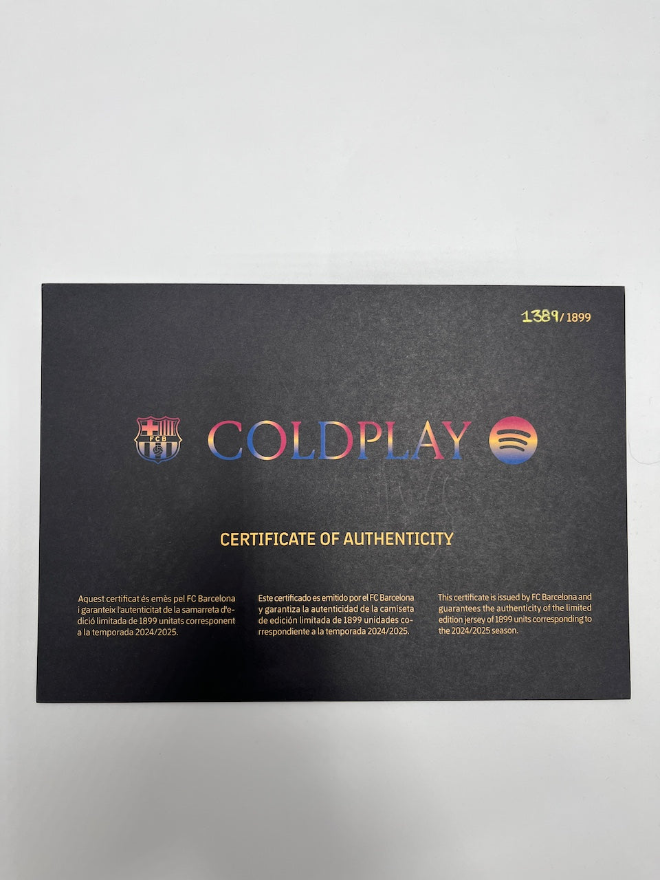 Limitiertes Barcelona x Coldplay Trikot 1389/1899 XL