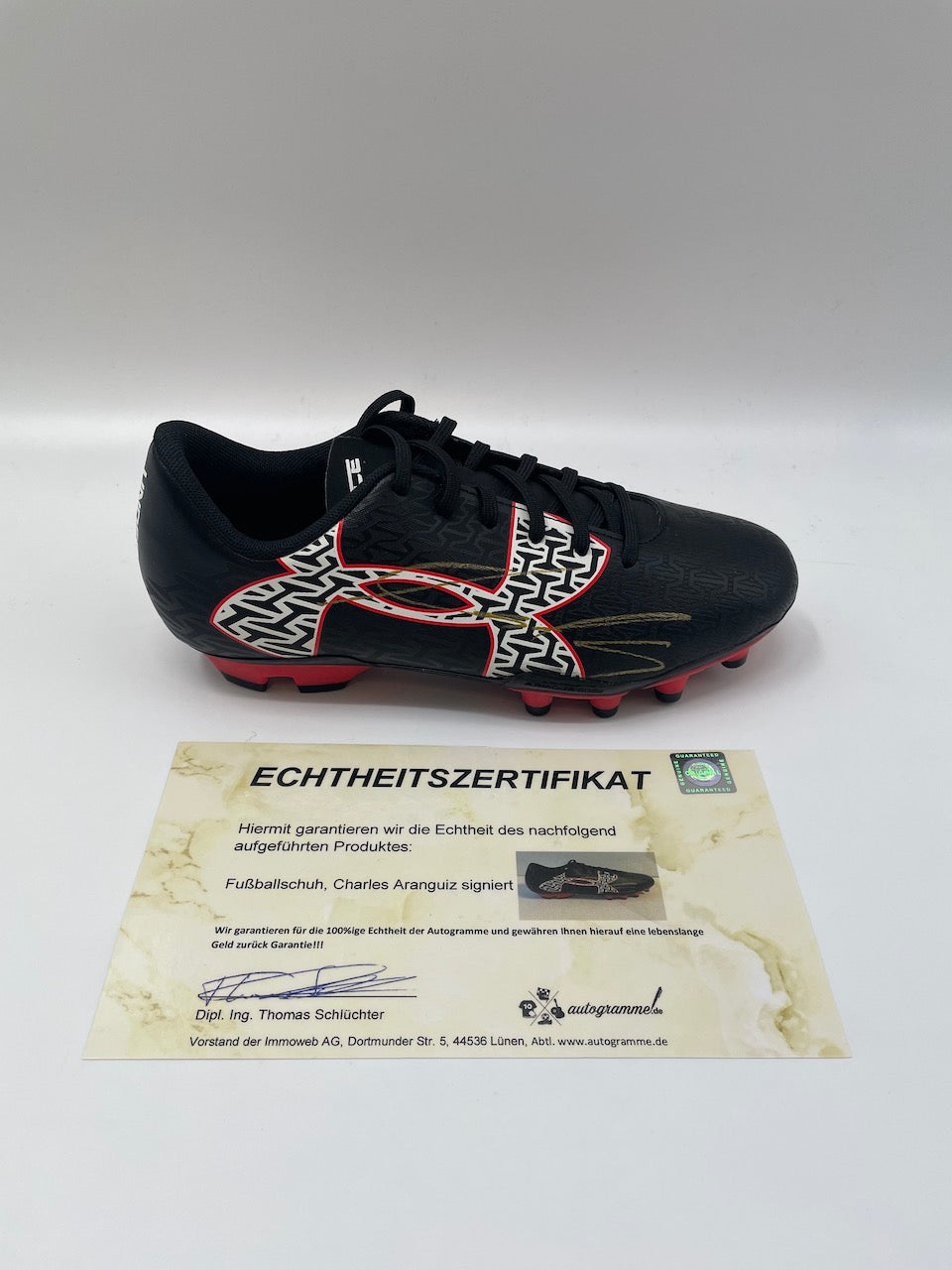 Football shoe Charles Aranguiz signed football Chile Coa shoe new