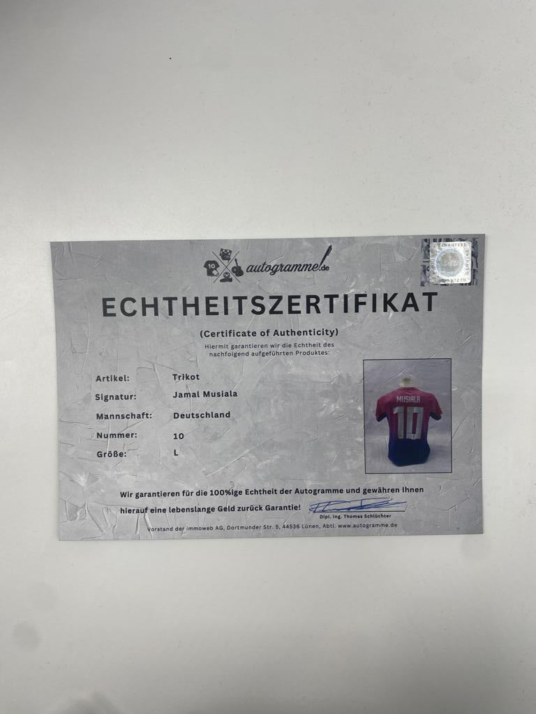 DFB Trikot Jamal Musiala signiert Autogramm Adidas COA L