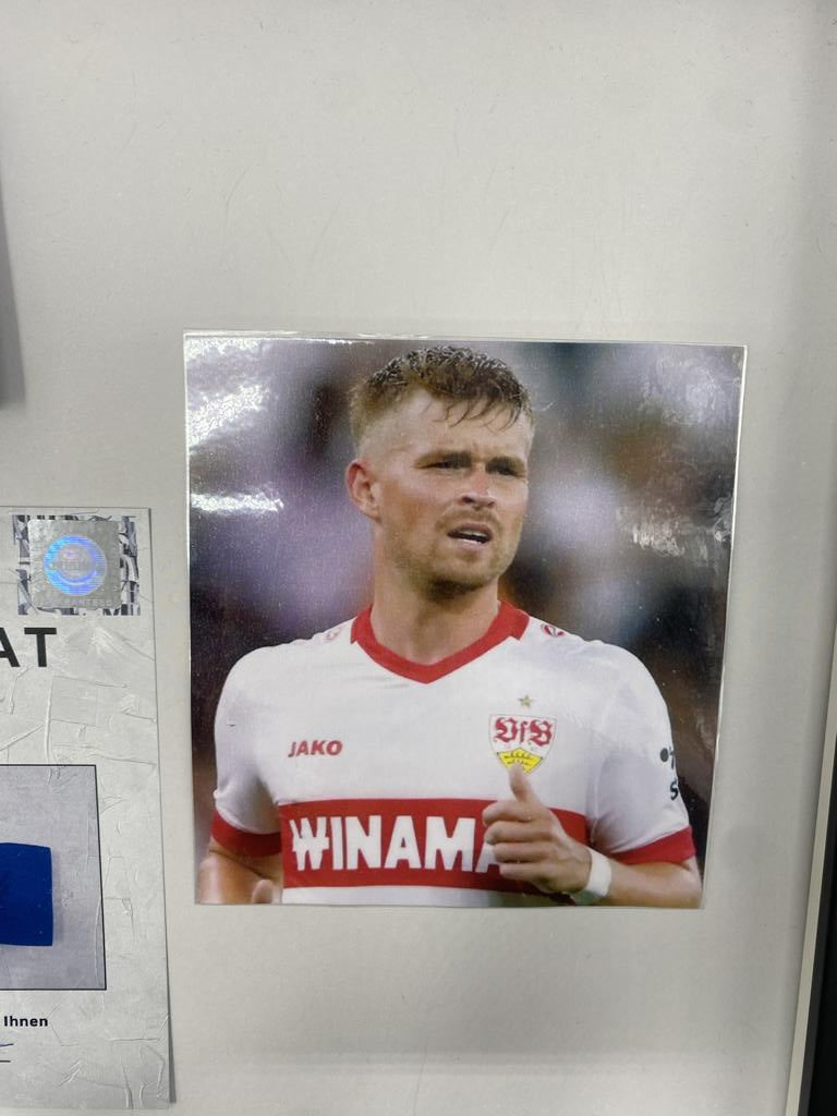 Captain's armband signed by Maximilian Mittelstädt in a VfB Stuttgart autograph COA frame
