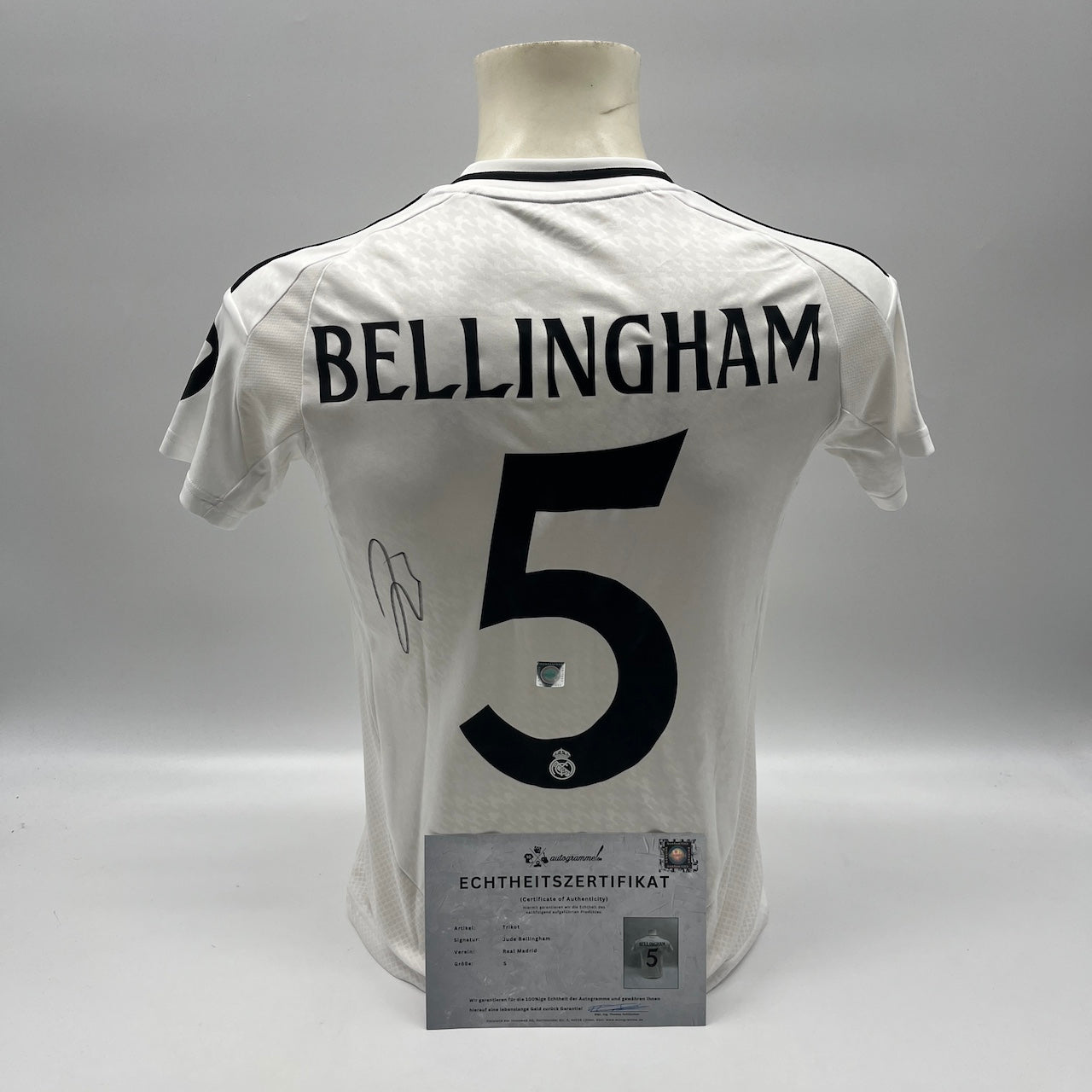 Real Madrid Damentrikot Jude Bellingham signiert Autogramm Adidas COA S