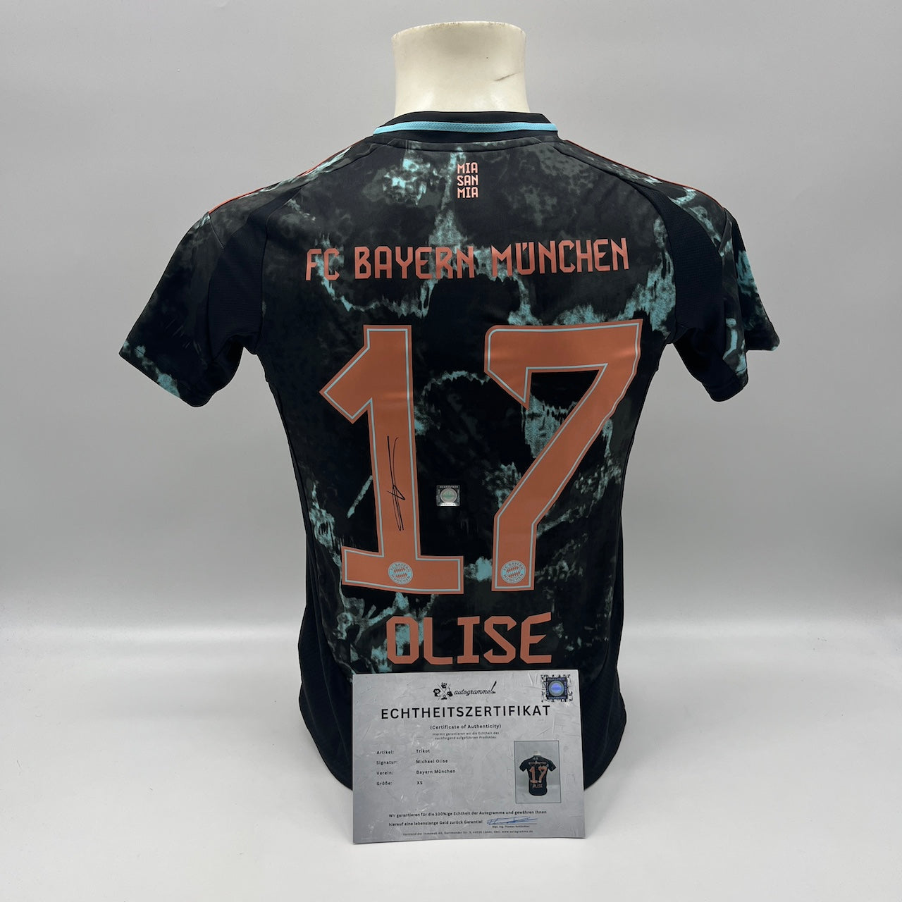 Bayern München Damentrikot Michael Olise signiert Autogramm Adidas COA XS