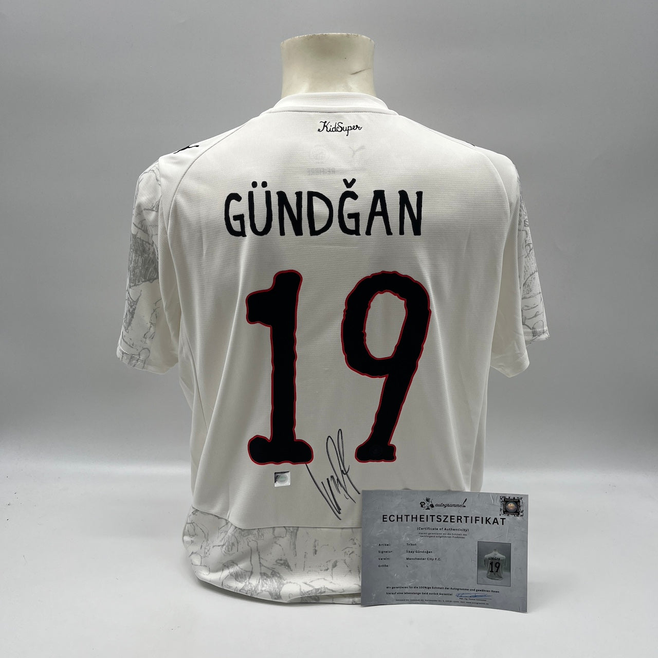 Manchester City Trikot Ilkay Gündogan signiert Autogramm Puma COA L