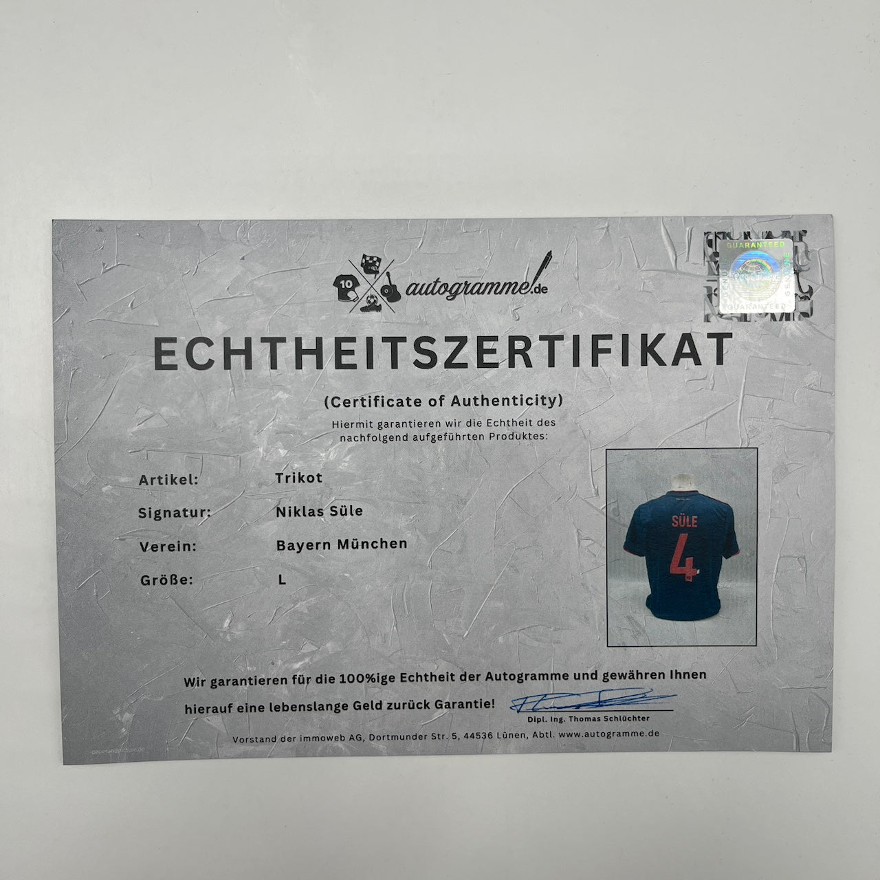 Bayern München Trikot Niklas Süle signiert Autogramm Adidas L