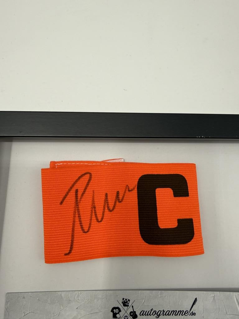 Captain's armband signed by Paul Wanner in a frame PSV Eindhoven autograph