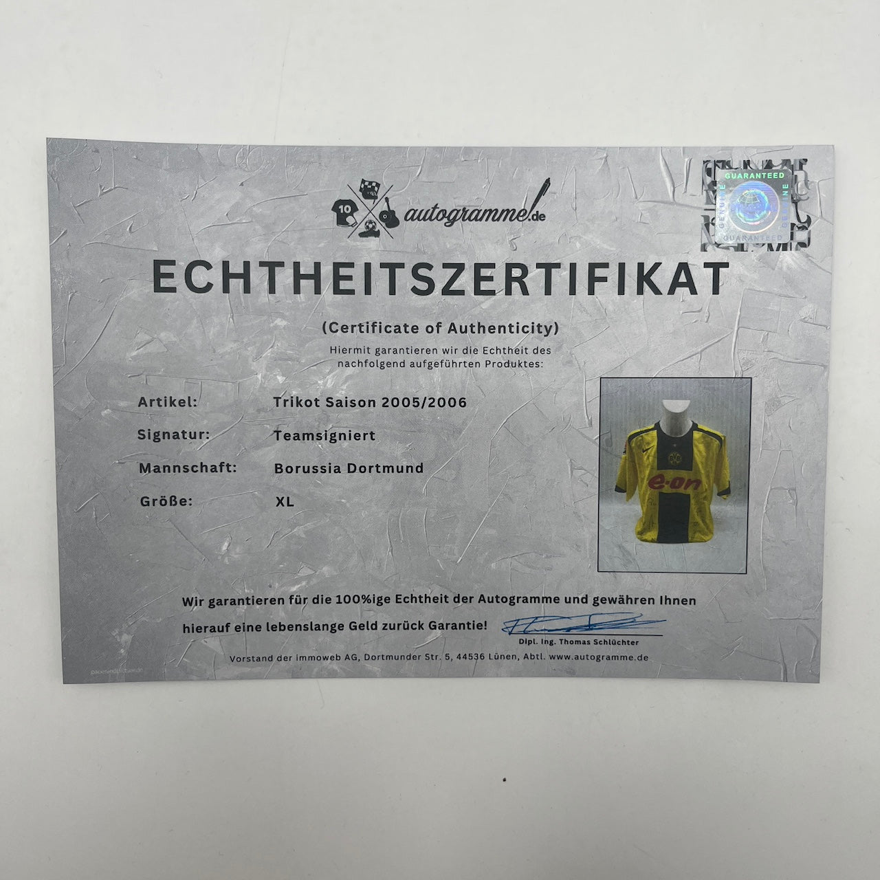BVB Trikot 2005/2006 Teamsigniert Borussia Dortmund Nike XL