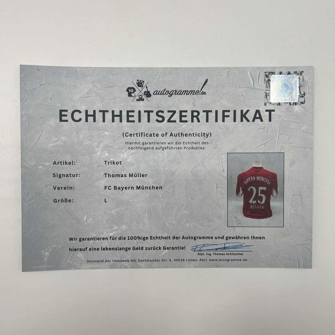 Bayern München Trikot Thomas Müller signiert Autogramme Adidas L