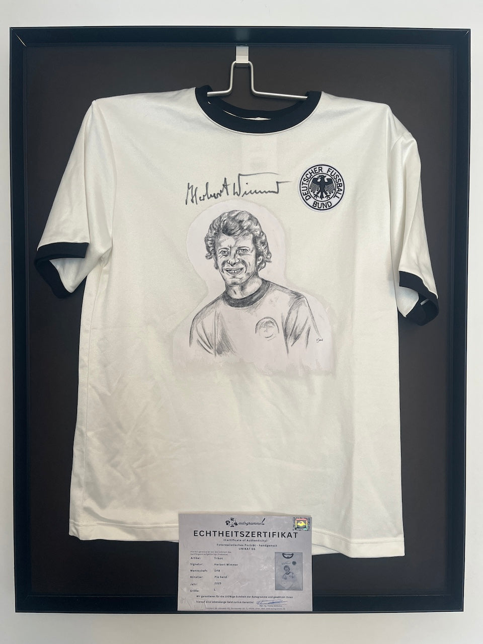 DFB Repro Shirt Portrait Herbert Wimmer, hand-painted and signed, L