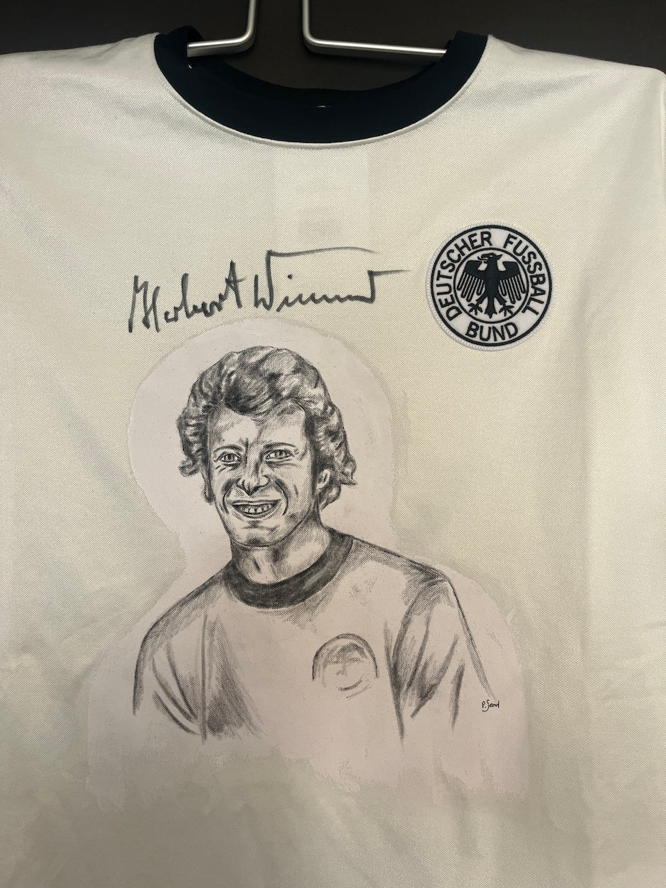 DFB Repro Shirt Portrait Herbert Wimmer, hand-painted and signed, L