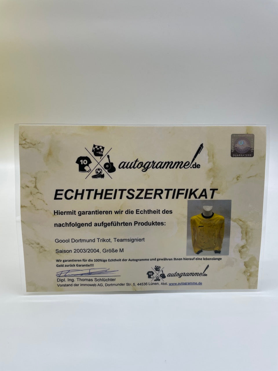 BVB GOOL Langarmshirt 2003/2004 team signed Borussia Dortmund Coa Neu Goool M