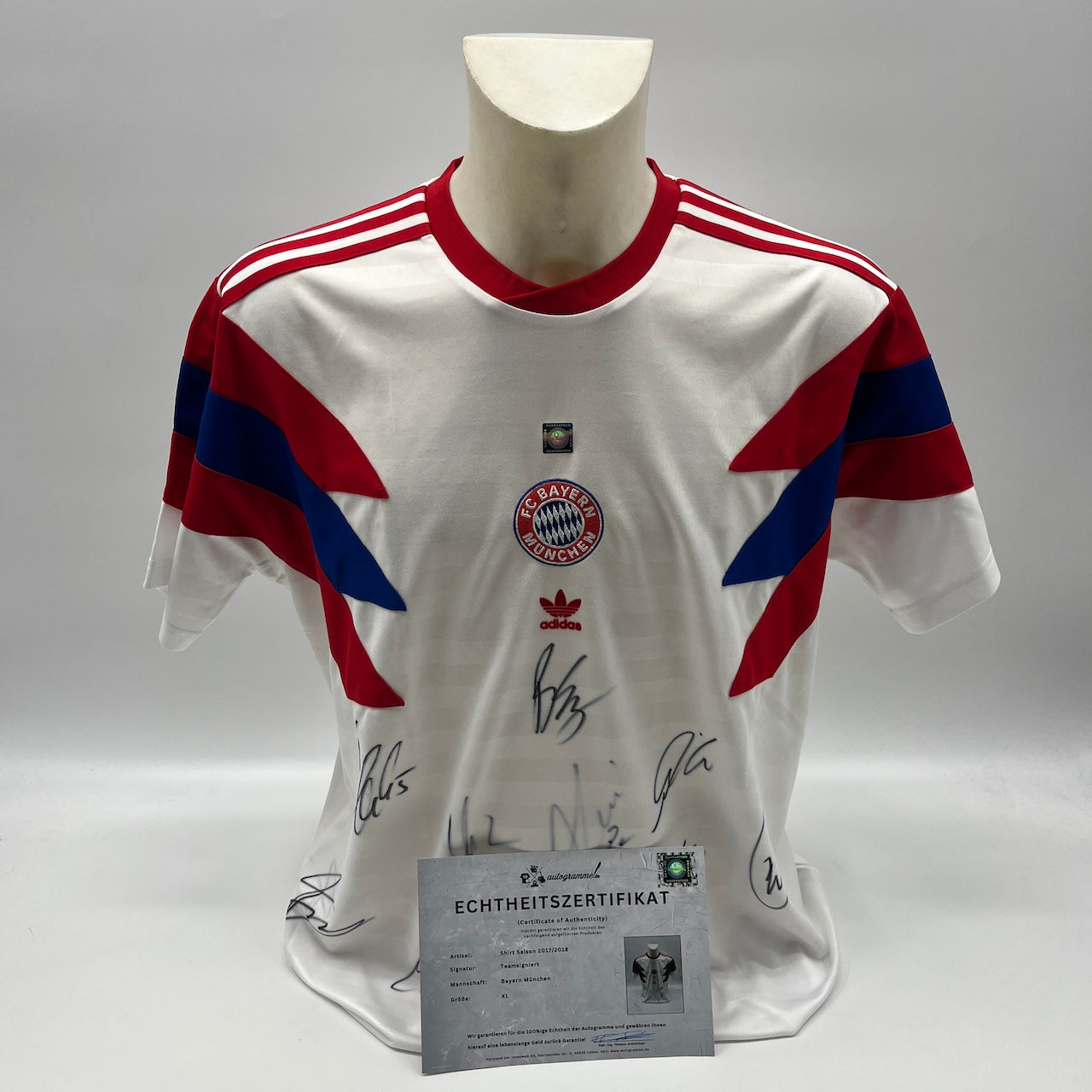 Bayern München Shirt 2017/2018 Teamsigniert Bundesliga COA neu XL