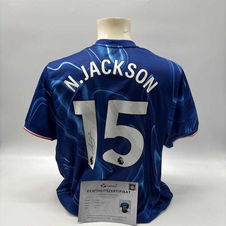 FC Chelsea Trikot Nicolas Jackson signiert Autogramm Nike COA XL