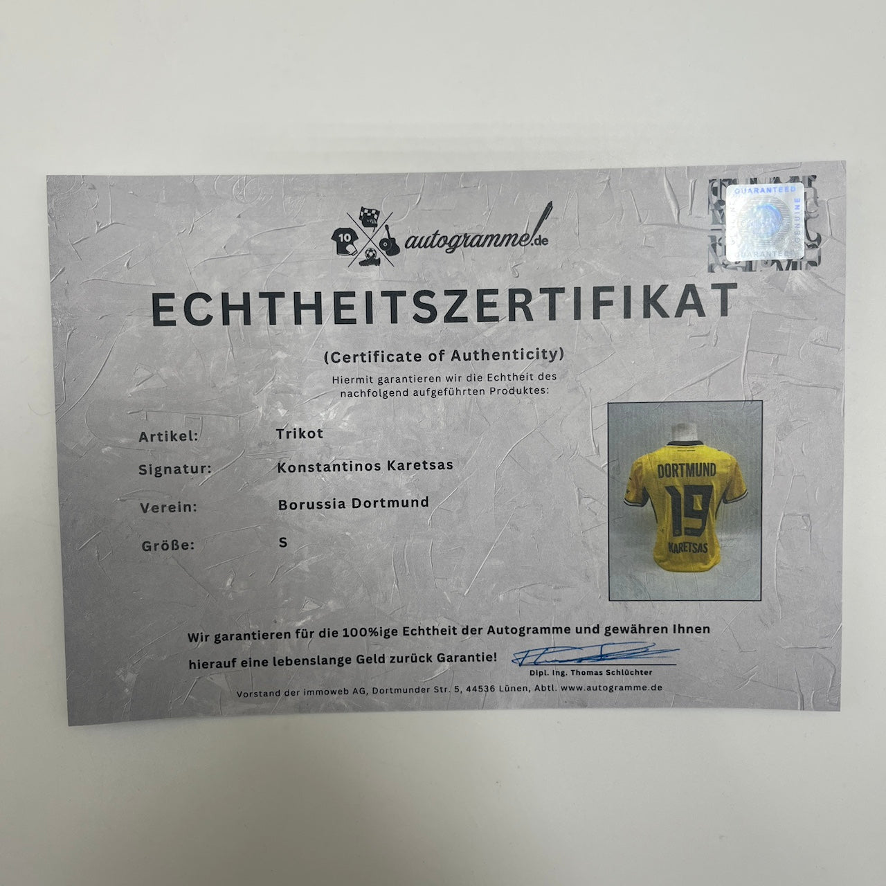 Borussia Dortmund Trikot Konstantinos Karetsas signiert BVB Puma neu S