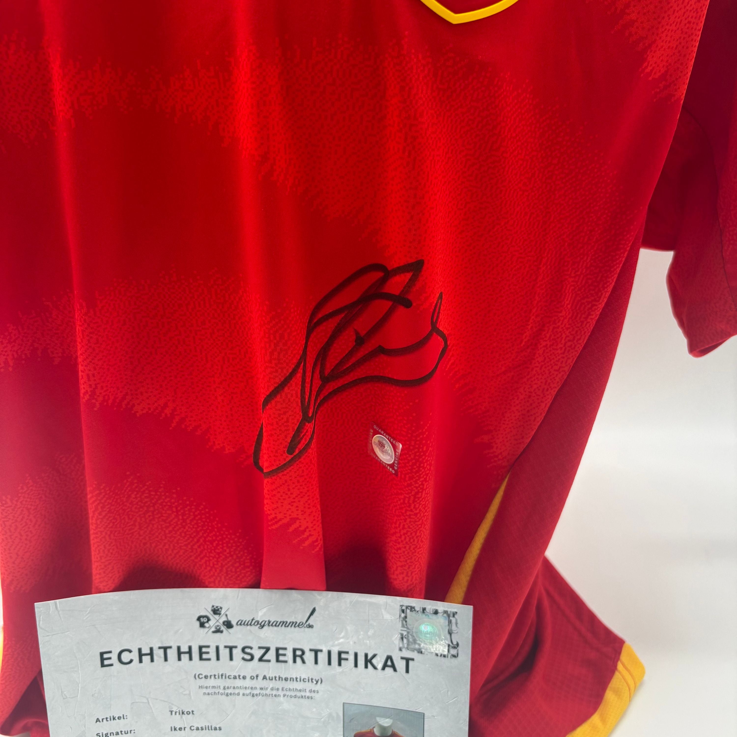 Spanien Trikot Iker Casillas signiert Adidas COA Autogramm L