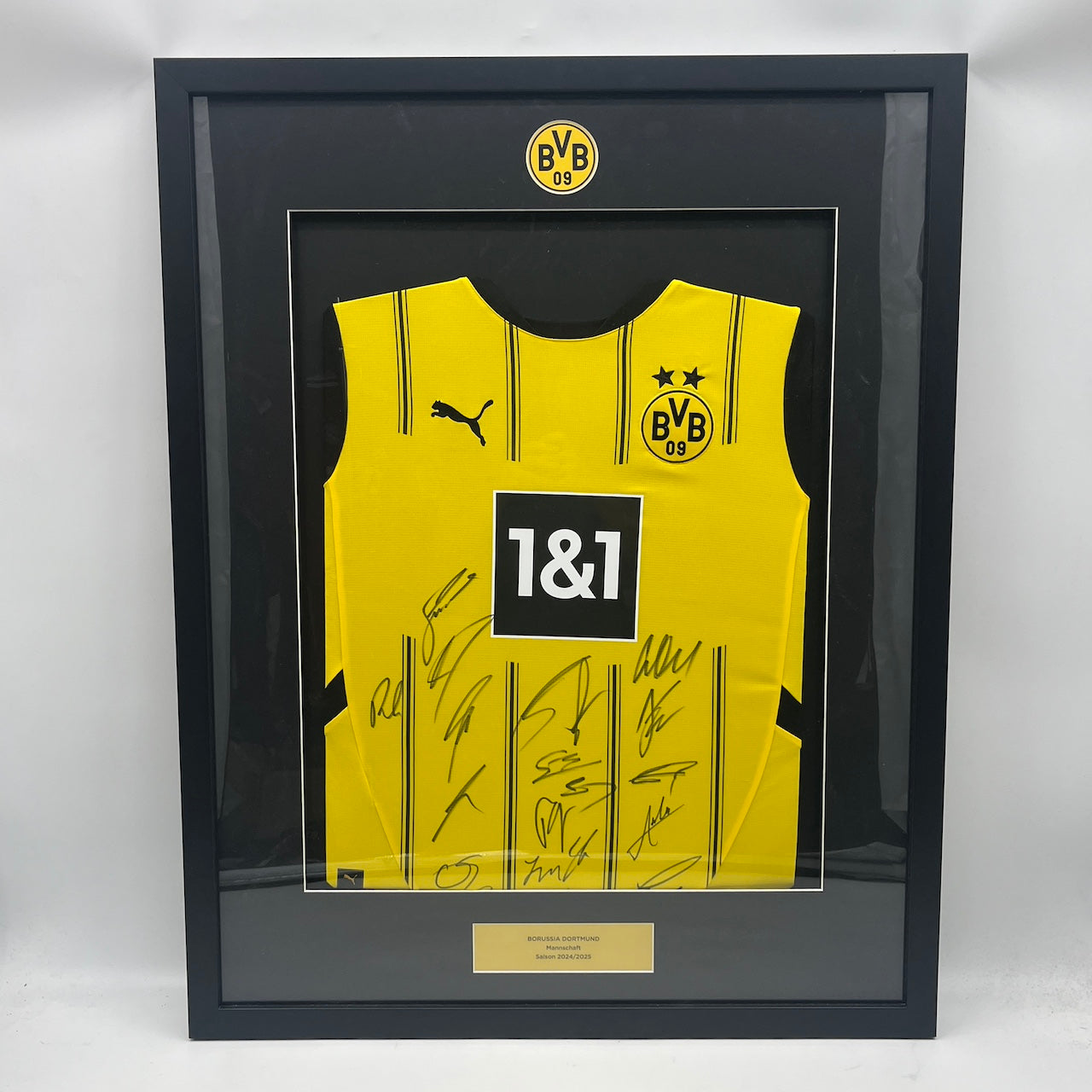 Borussia Dortmund Trikot 2024/2025 Teamsigniert im Rahmen Puma neu BVB