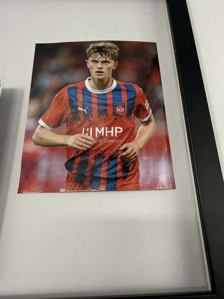 Kapitänsbinde Paul Wanner signiert im Rahmen Fc Heidenheim Autogramm