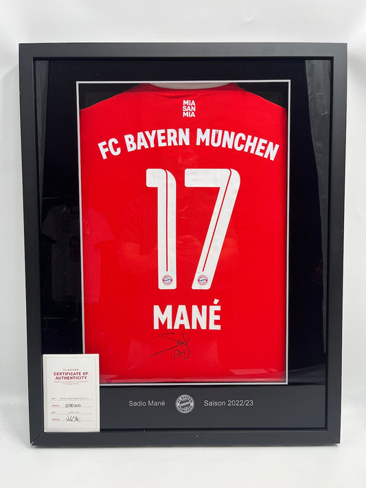 Bayern München Trikot Sadio Mane signiert im Rahmen COA Adidas neu