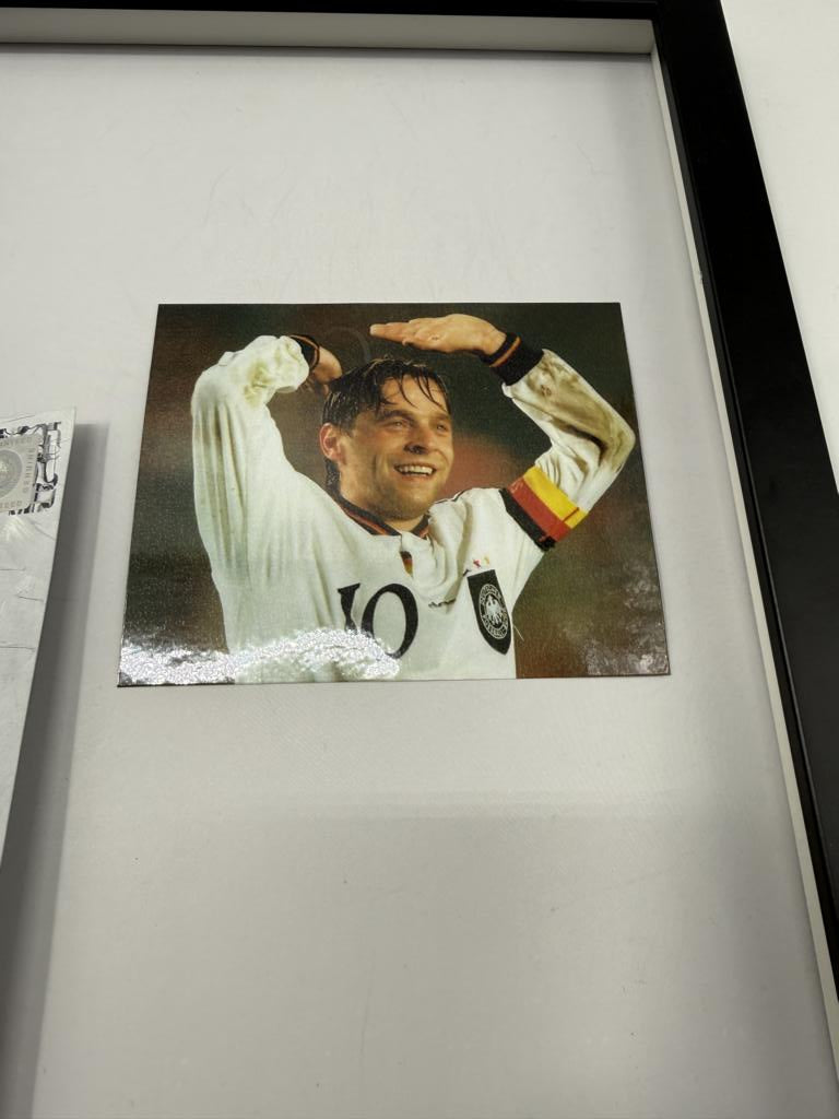 Kapitänsbinde Thomas Häßler signiert im Rahmen DFB Fußball Autogramm neu