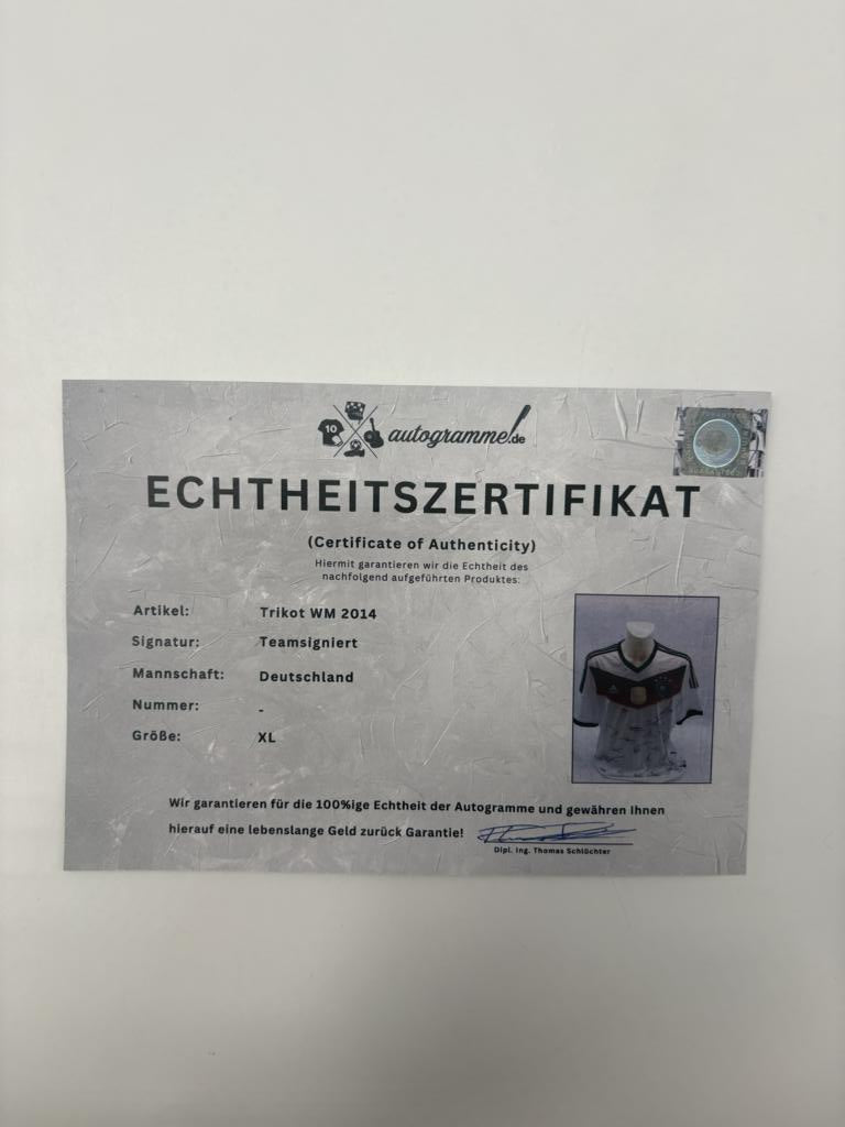 Deutschland Trikot WM 2014 Teamsigniert Autogramm DFB Weltmeister Adidas XL