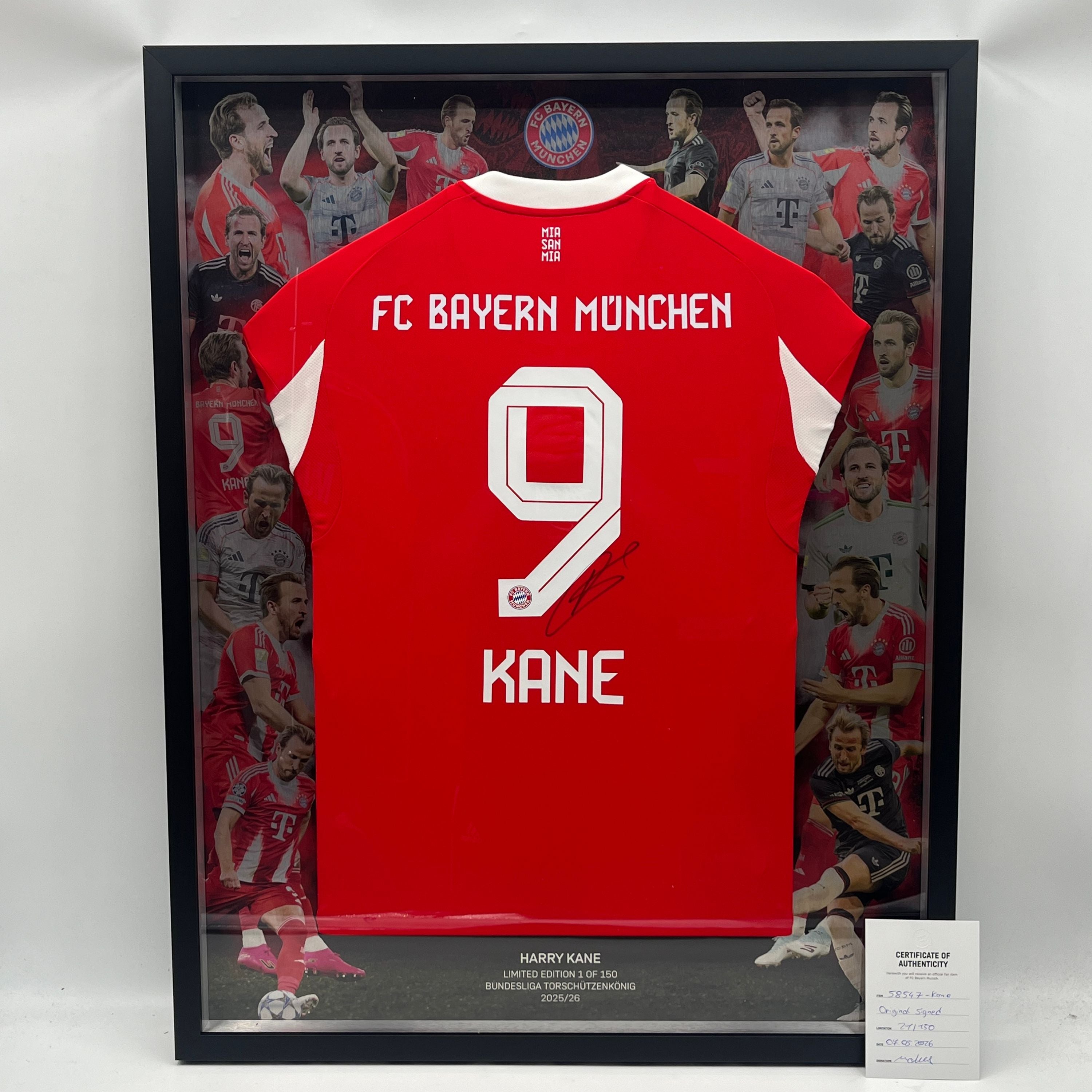 Bayern München Trikot Harry Kane signiert im Nielsen-Rahmen COA Adidas