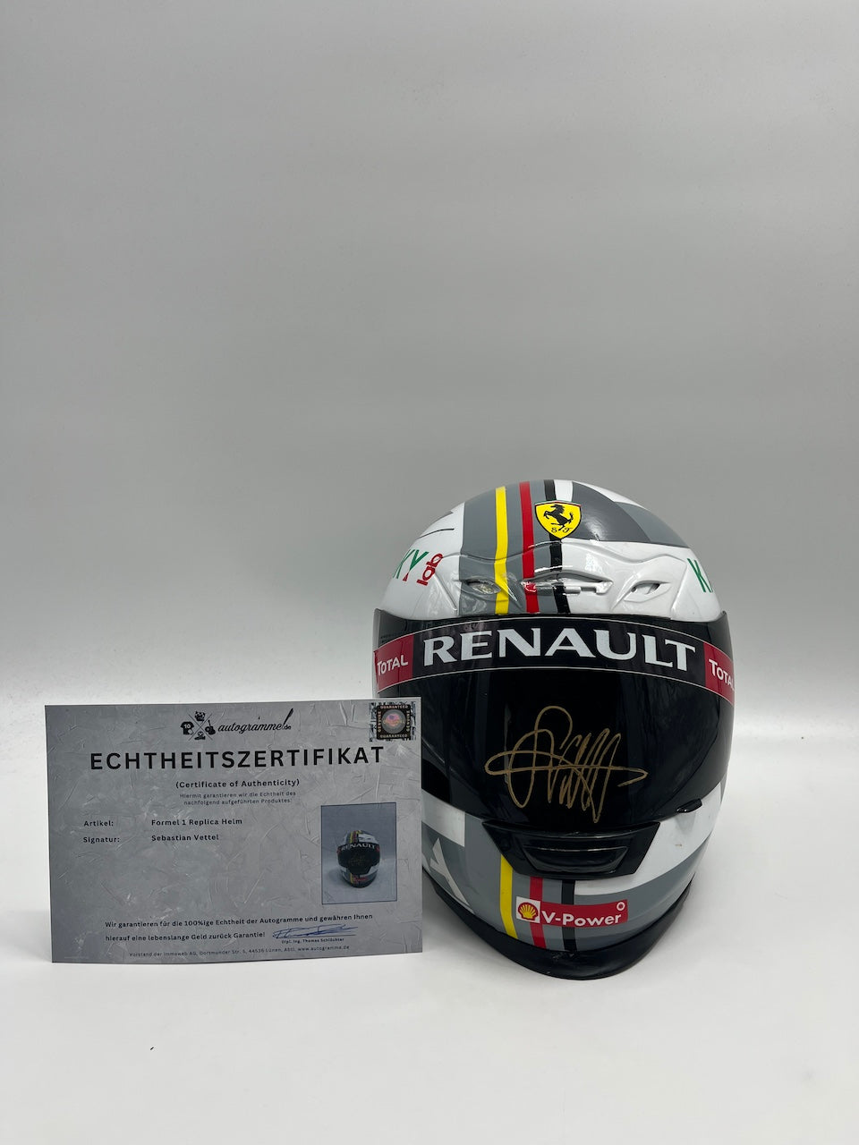 Sebastian Vettel Formula 1 Replica Helmet Signed Autograph COA 1:1