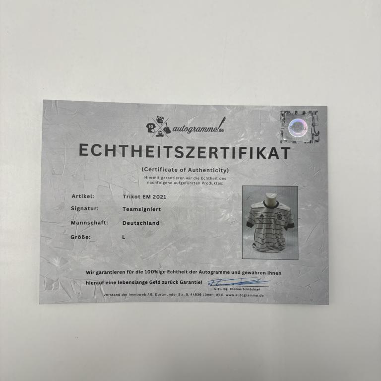 Deutschland Trikot EM 2021 Teamsigniert DFB COA Fußball Autogramm Adidas L