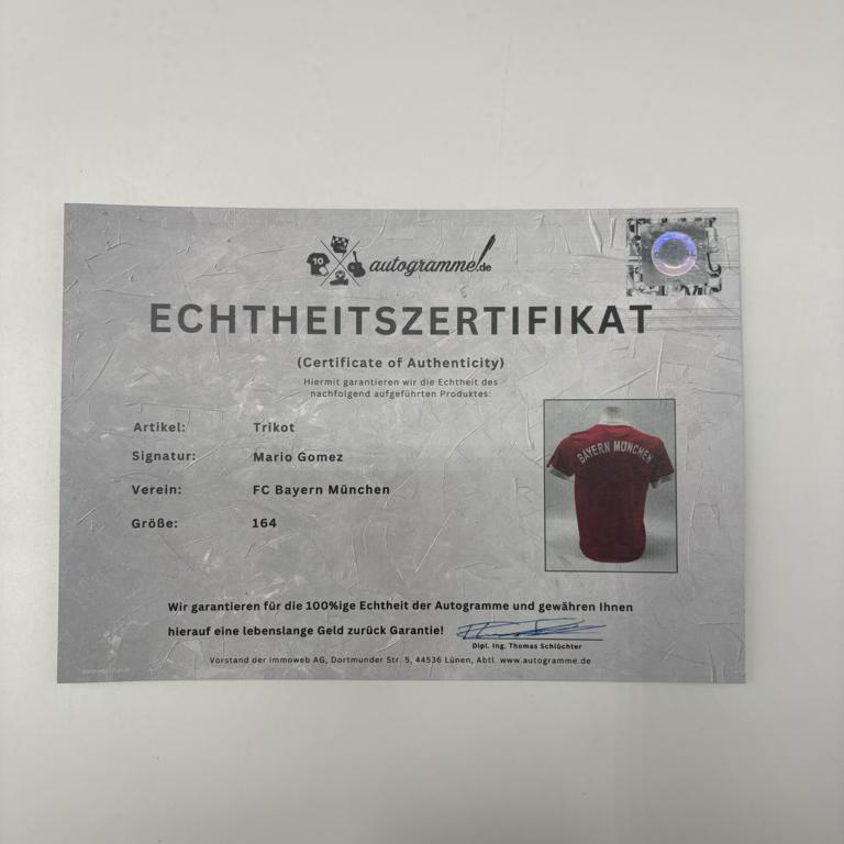 Bayern München Trikot Mario Gomez signiert Autogramme Bundesliga 164