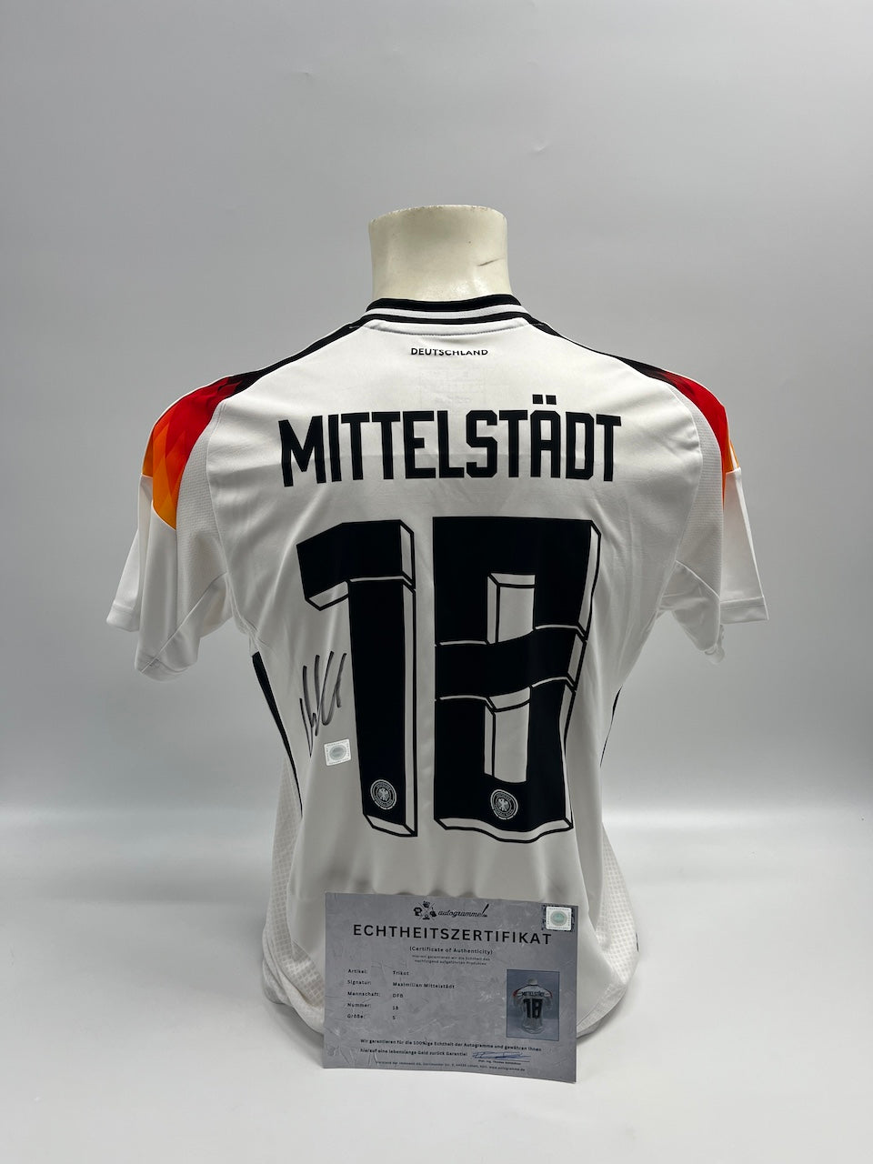 DFB jersey Maximilian Mittelstädt signed Adidas COA Germany Autograph S