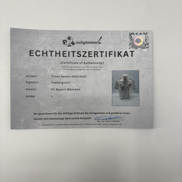 FC Bayern München Trikot 2021/2022 Teamsigniert Autogramm Fußball Unterschrift L