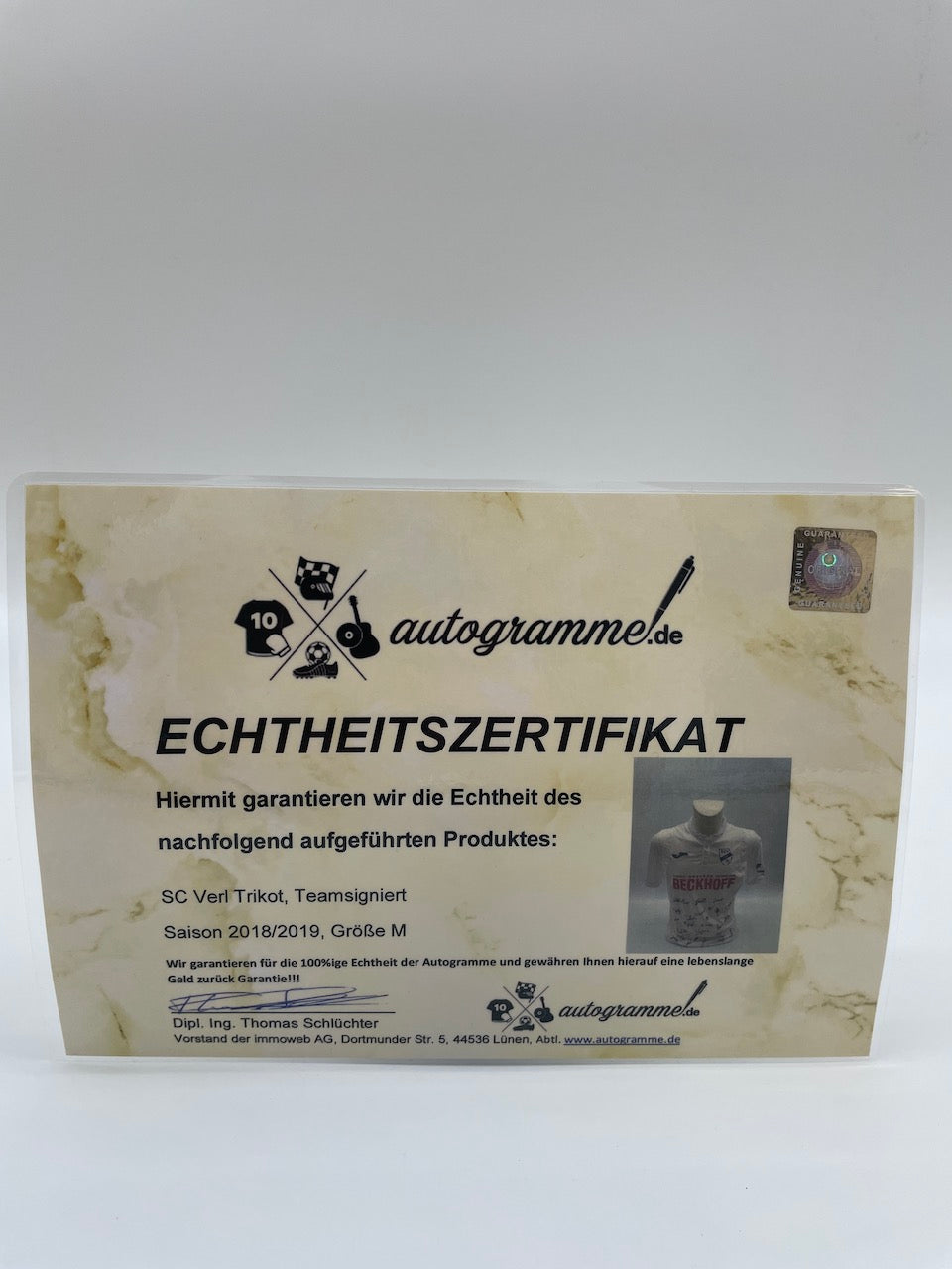 SC Verl Trikot 2018/2019 team signed autograph signature COA Regionalliga M