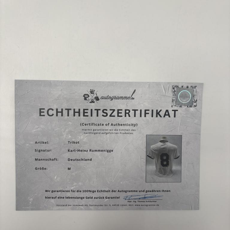 DFB Repro Trikot Karl-Heinz Rummenigge signiert Autogramme M