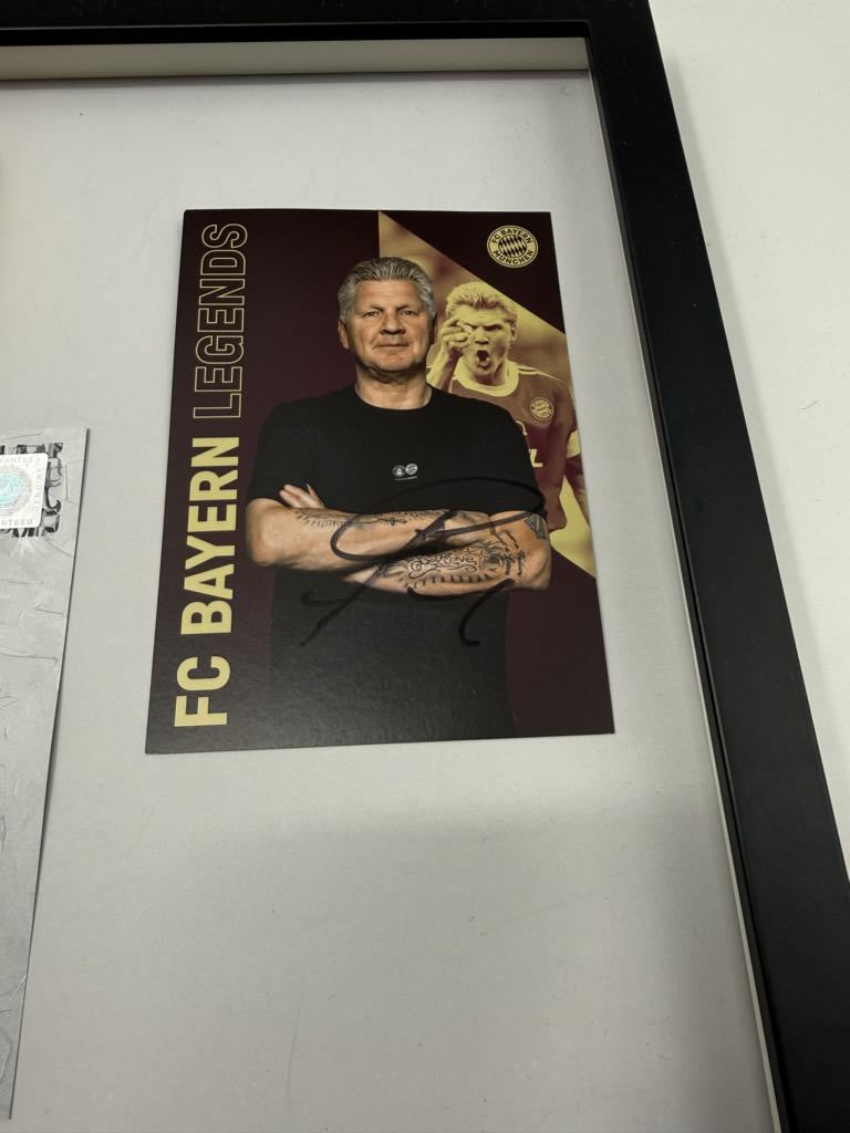 Kapitänsbinde Stefan Effenberg signiert im Rahmen Bayern München Fußball COA