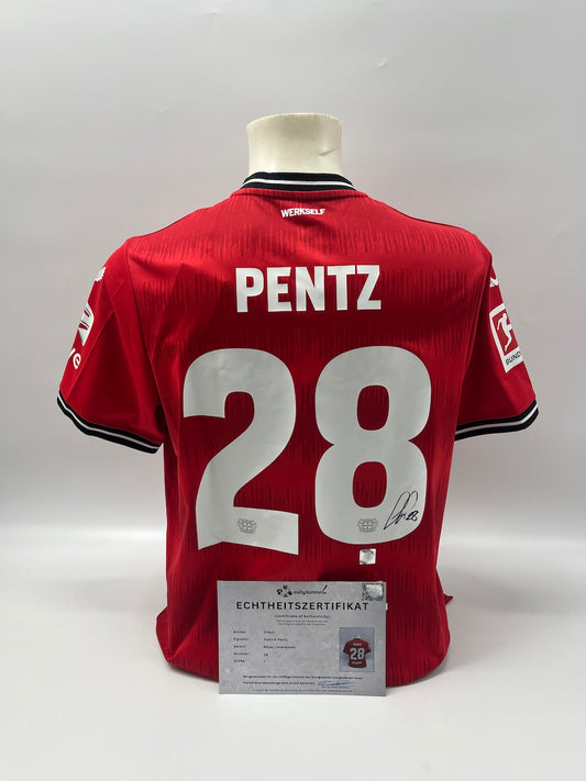 Bayer Leverkusen Trikot Patrick Pentz signiert Autogramm Bundesliga COA L