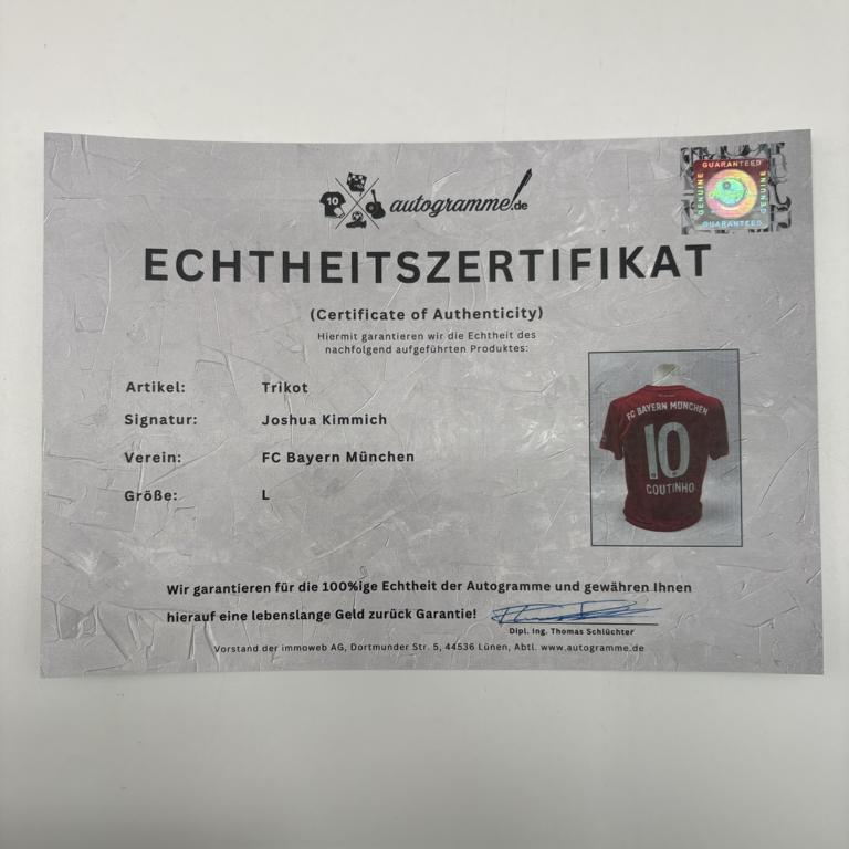 Bayern München Trikot Joshua Kimmich signiert Adidas FCB L