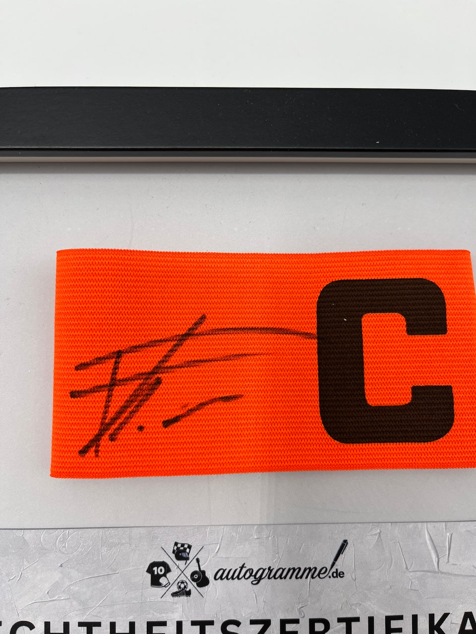 Kapitänsbinde Frenkie de Jong signiert im Rahmen FC Barcelona COA Autogramm