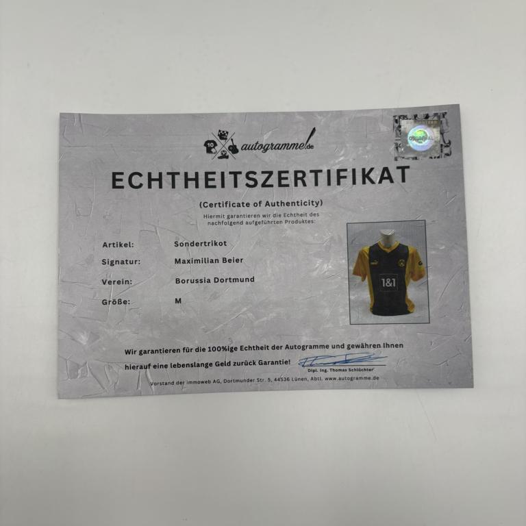 Borussia Dortmund Sondertrikot Maximilian Beier signiert Autogramm Puma BVB M