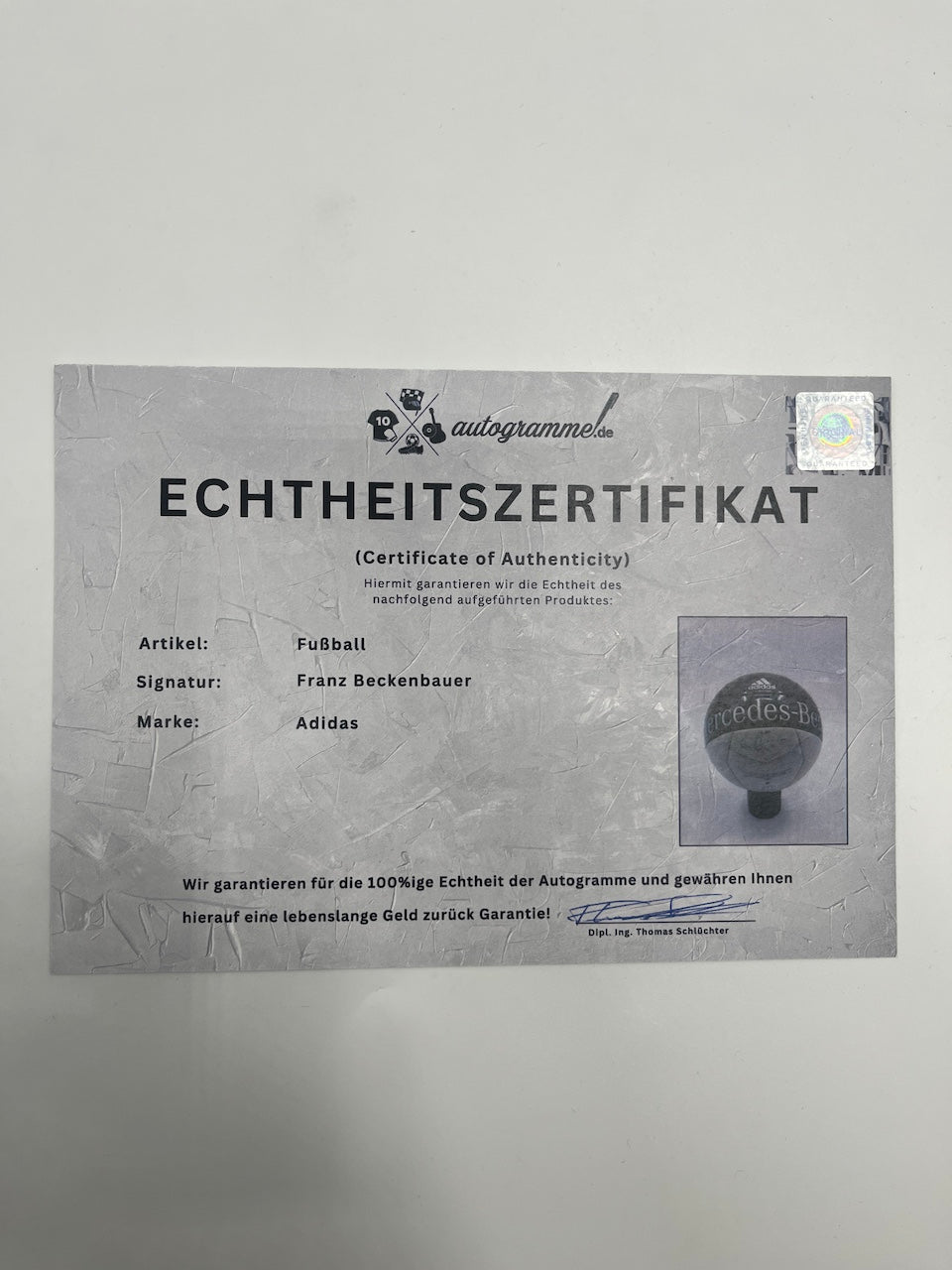 Fußball Franz Beckenbauer signiert Kaiser Neu COA Mercedes Autogramm