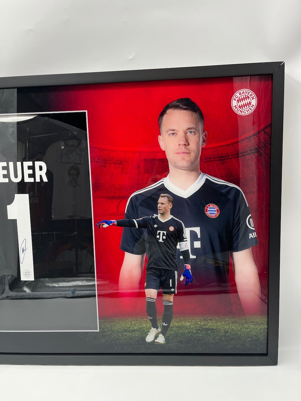 Bayern Munich jersey signed by Manuel Neuer, framed COA, new Adidas
