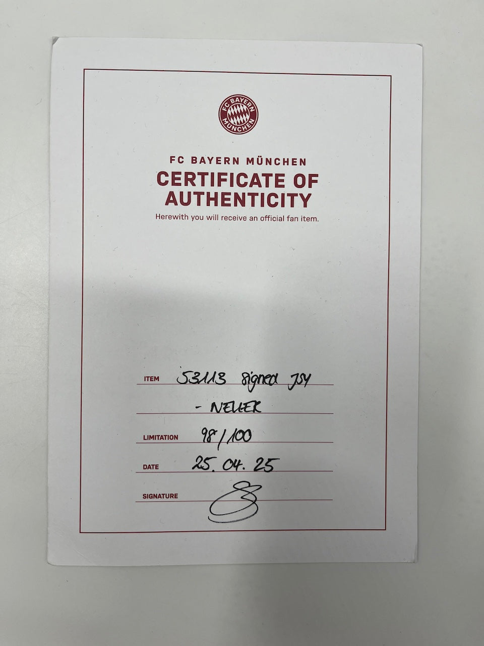 Bayern Munich jersey signed by Manuel Neuer, framed COA, new Adidas