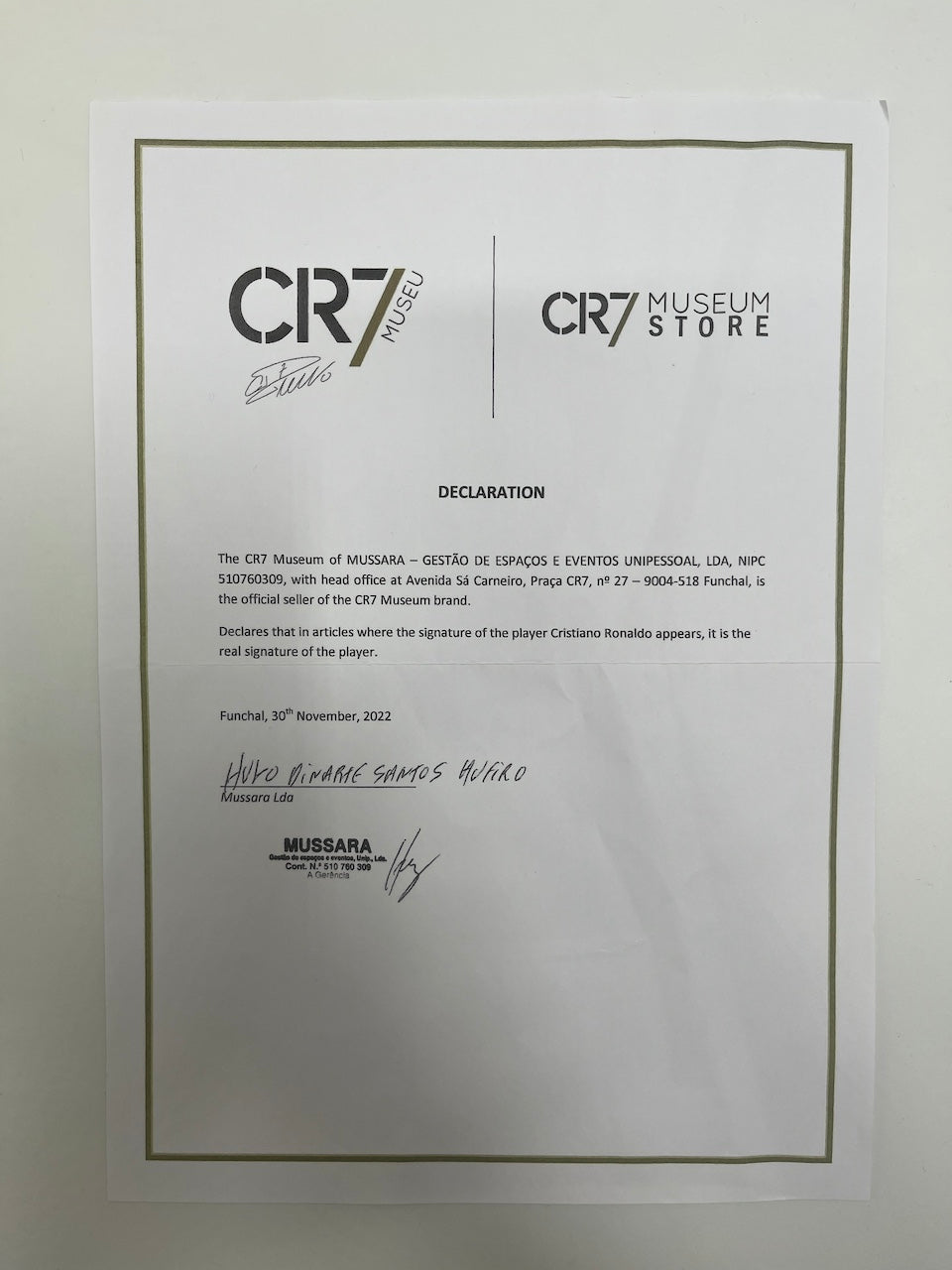 Al Nassr FC Trikot Cristiano Ronaldo signiert Autogramm COA Fußball XXL