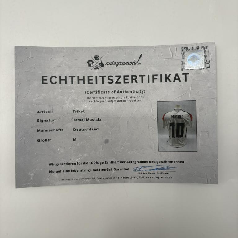 DFB Trikot Jamal Musiala signiert Autogramme Adidas COA neu M