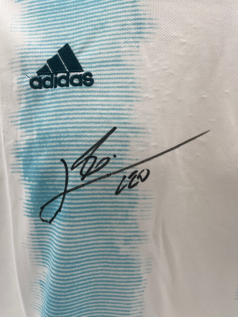 Argentinien Trikot Lionel Messi signiert Autogramm Adidas COA L