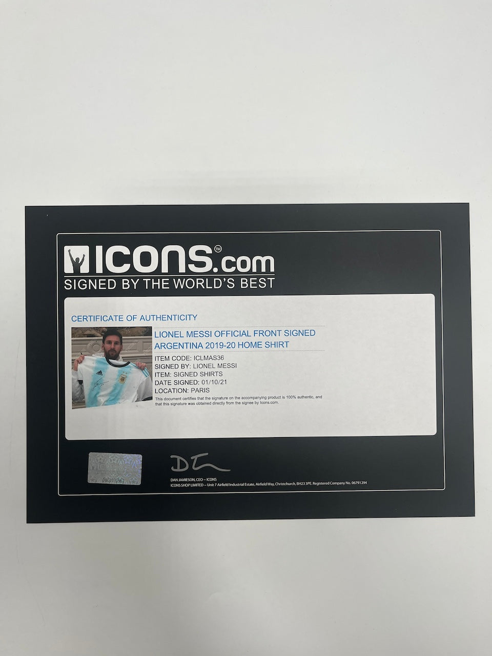Argentinien Trikot Lionel Messi signiert Autogramm Adidas COA L