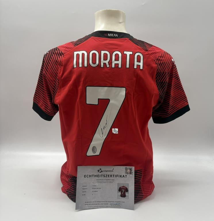 AC Mailand Authentic-Trikot Alvaro Morata signiert Autogramm Puma COA S