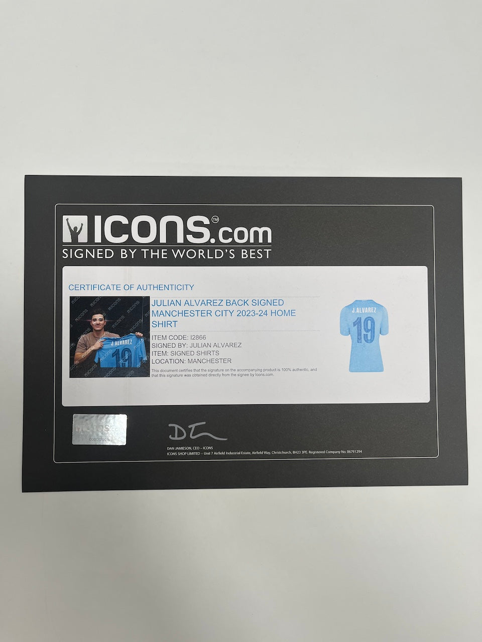 Manchester City jersey signed by Julian Alvarez, Puma COA XL