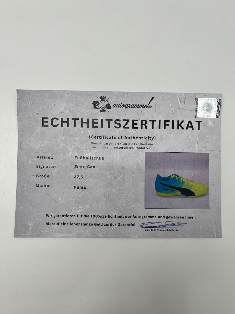 Emre Can signed football boots, autographed, Bundesliga Puma BVB