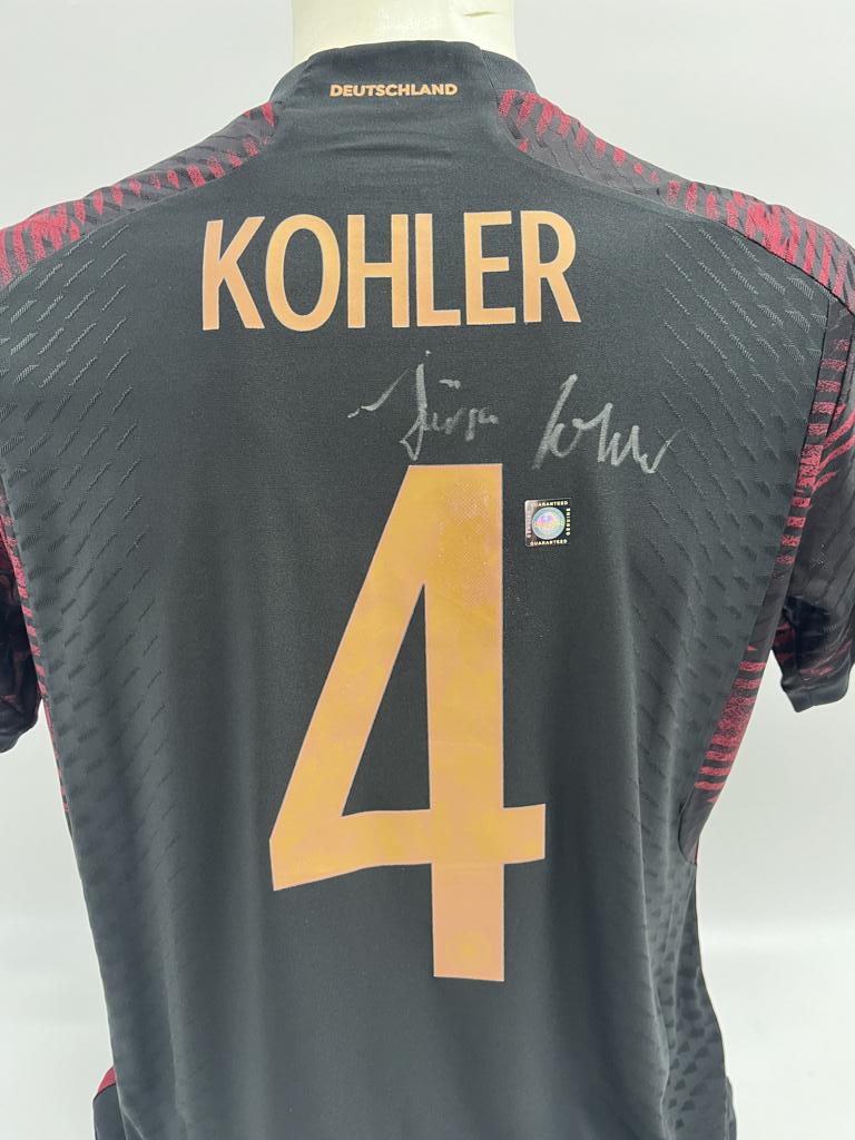 DFB Trikot Jürgen Kohler signiert Adidas COA Deutschland Autogramm M