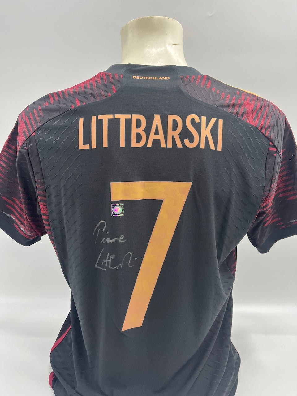 DFB Trikot Pierre Littbarski signiert Adidas COA Deutschland Autogramm M