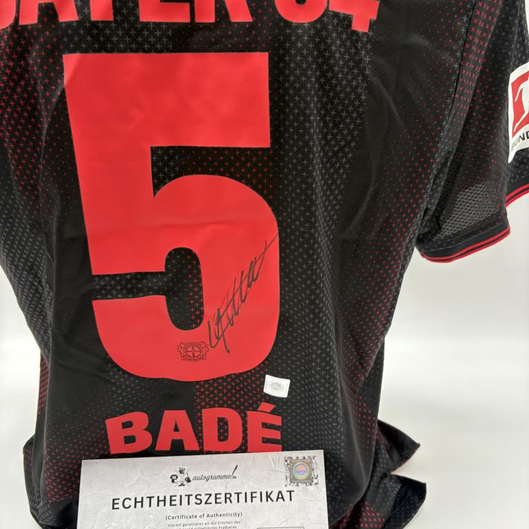 Bayer Leverkusen Trikot Loic Bade signiert New Balance COA Autogramm L