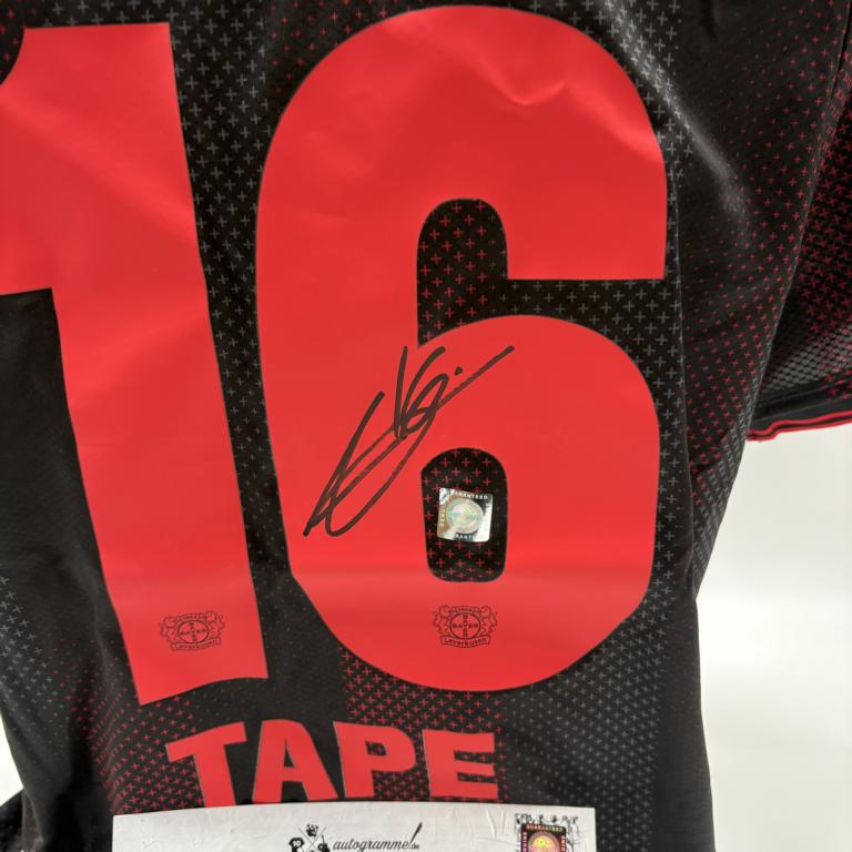 Bayer Leverkusen Trikot Axel Tape signiert New Balance COA Autogramm L